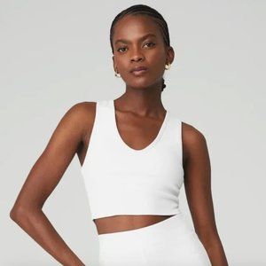 Alo Goddess Ribbed Cropped Racerback Tank